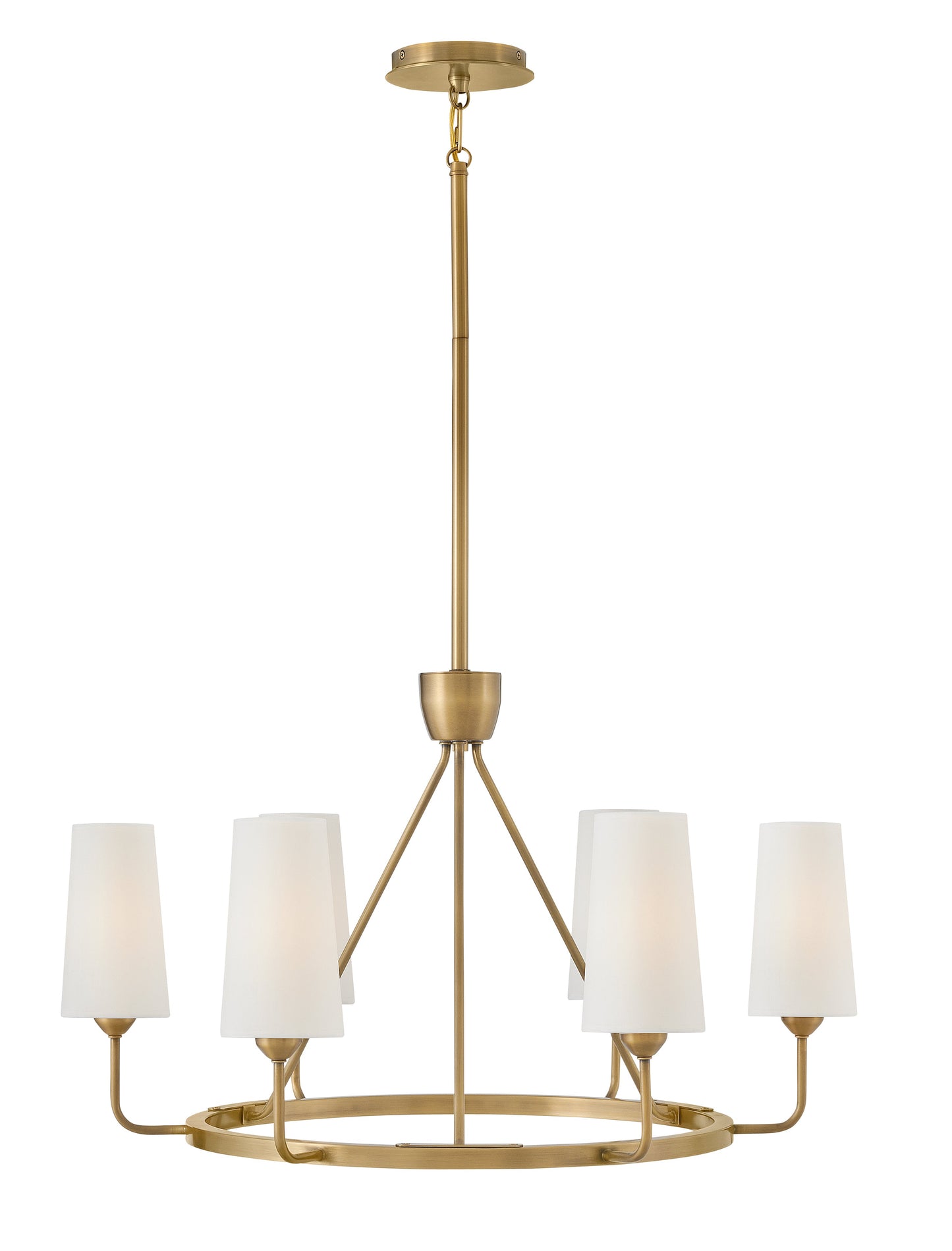 Lewis Medium Single Tier Chandelier In Light Brass Finish