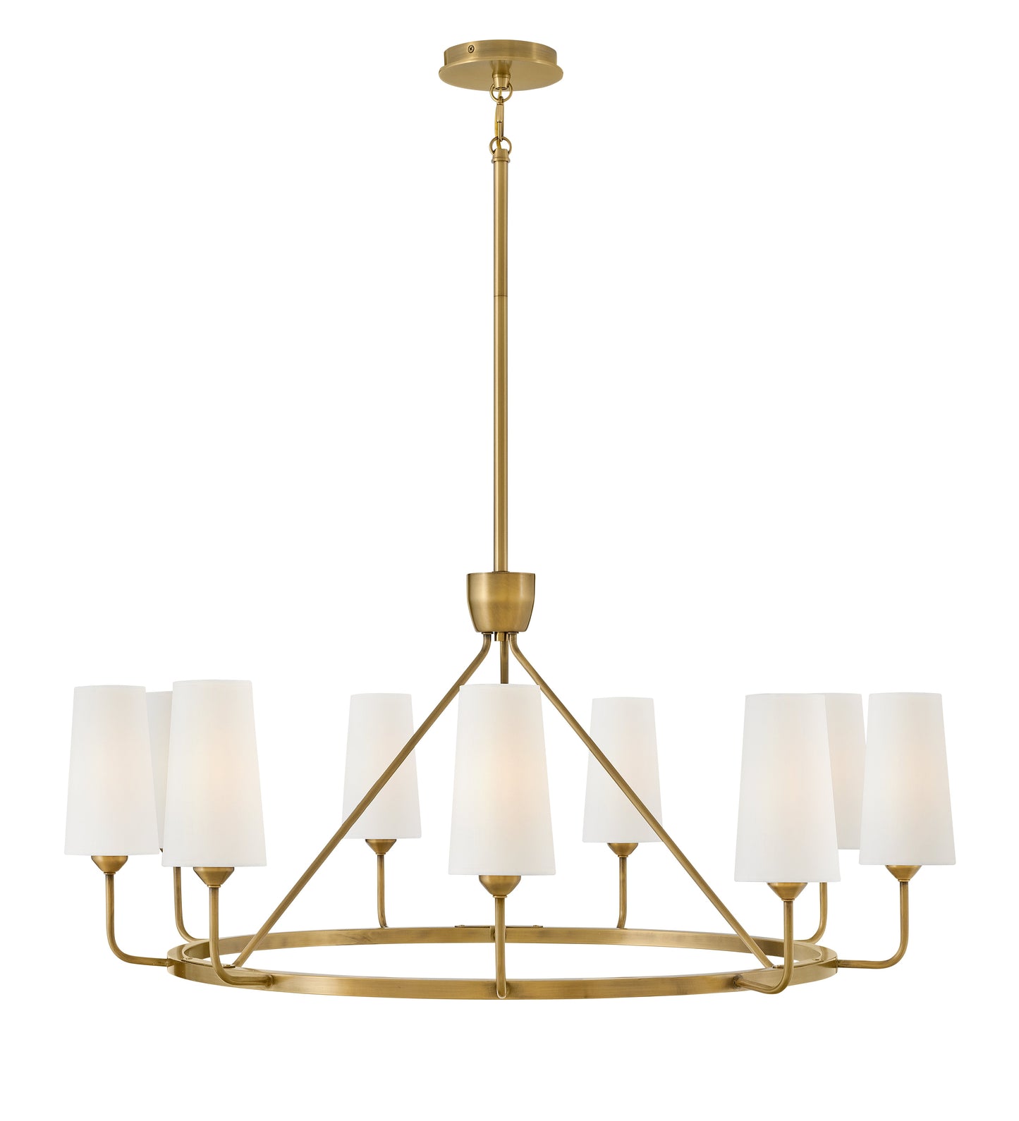 Lewis Large Single Tier Chandelier In Light Brass Finish