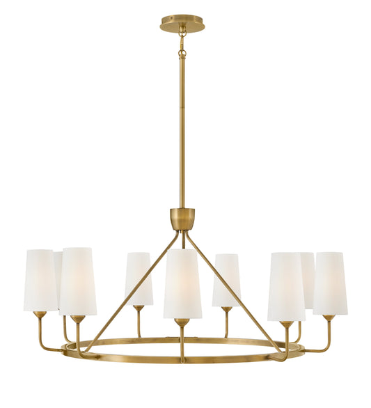 Lewis Large Single Tier Chandelier In Light Brass Finish
