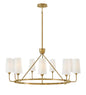 Lewis Large Single Tier Chandelier In Light Brass Finish