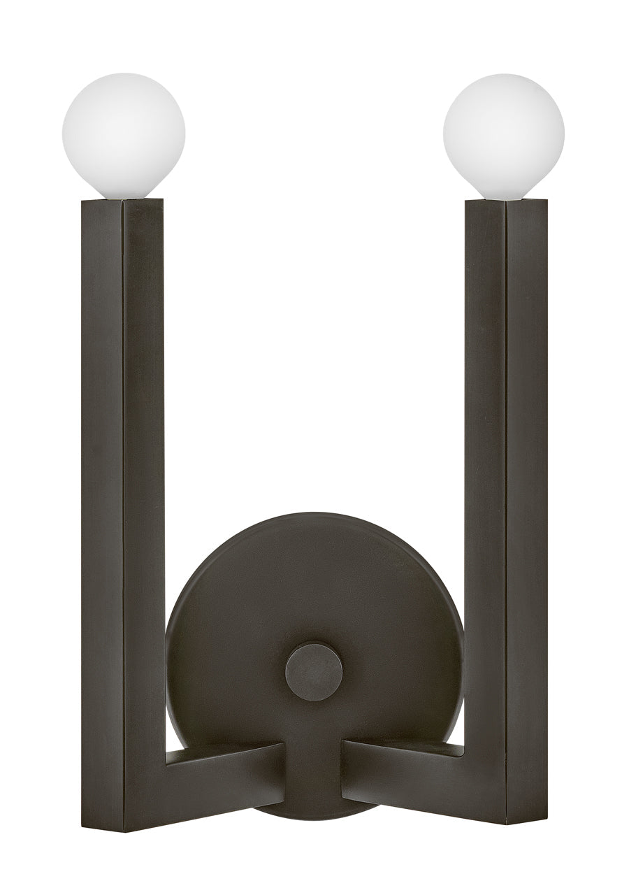 Ezra Medium Two Light Sconce In Black Finish