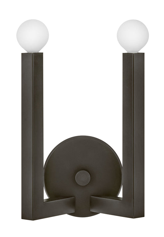 Ezra Medium Two Light Sconce In Black Finish
