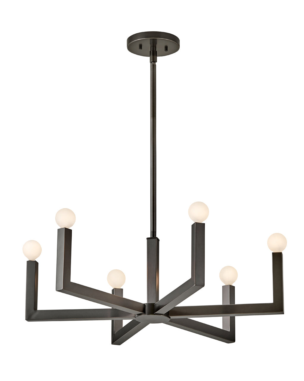Ezra Medium Single Tier Chandelier In Black Finish