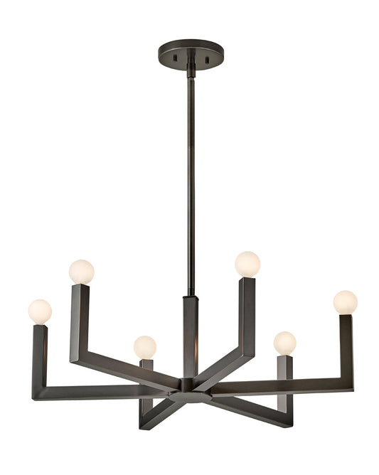 Ezra Medium Single Tier Chandelier In Black Finish