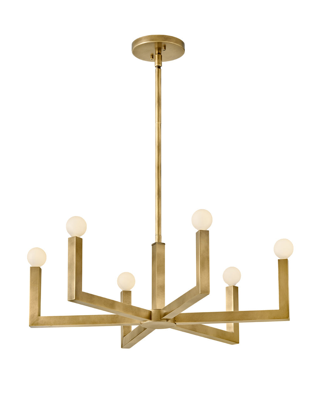 Ezra Medium Single Tier Chandelier In Light Brass Finish