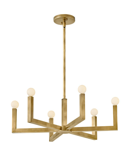 Ezra Medium Single Tier Chandelier In Light Brass Finish