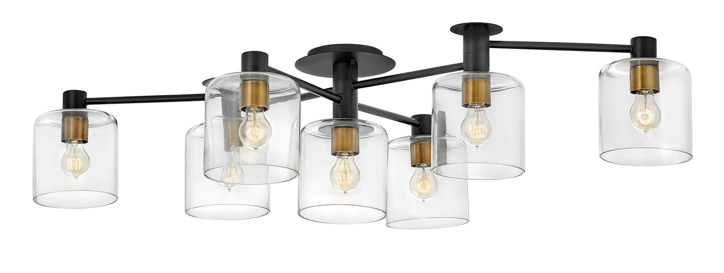 Axel Large Adjustable Semi-flush Mount In Black Finish