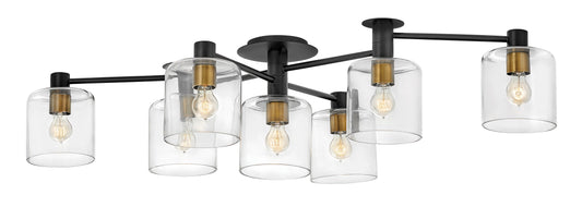 Axel Large Adjustable Semi-flush Mount In Black Finish