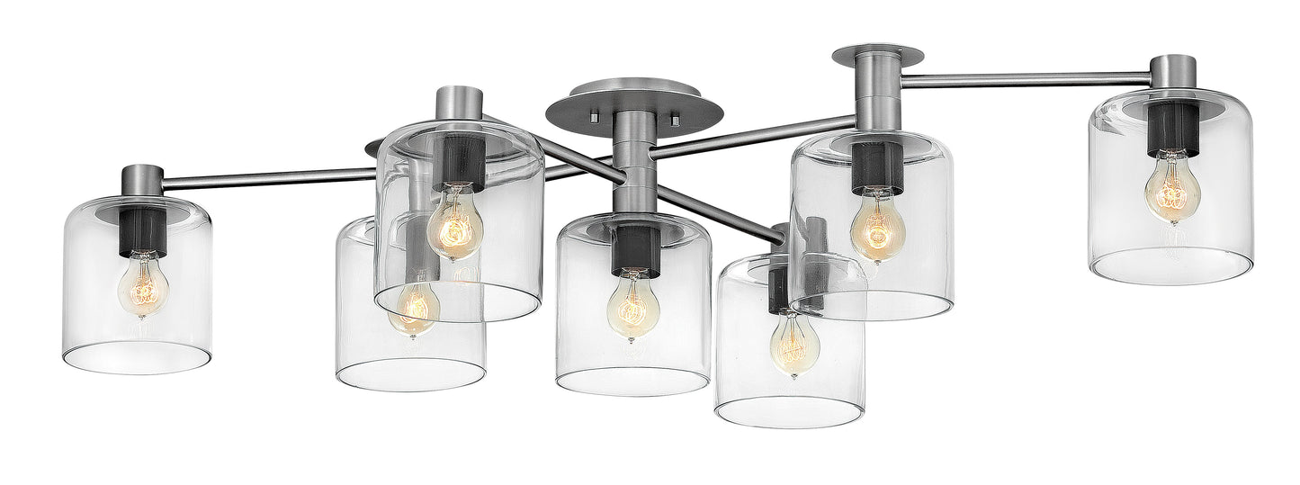 Axel Large Adjustable Semi-flush Mount In Brushed Nickel Finish