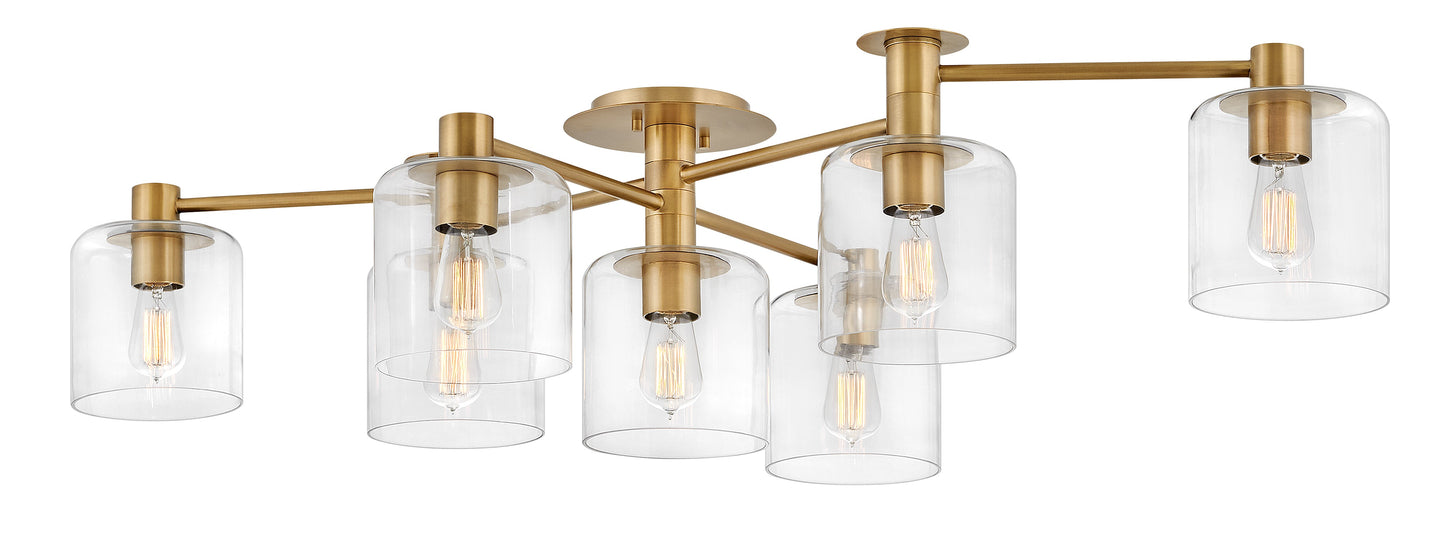 Axel Large Adjustable Semi-flush Mount In Light Brass Finish