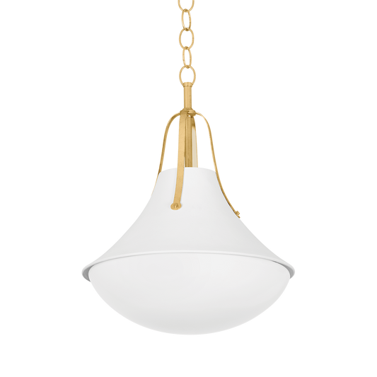 COVENTRY Pendant with Vintage Gold Leaf/ White Plaster Finish