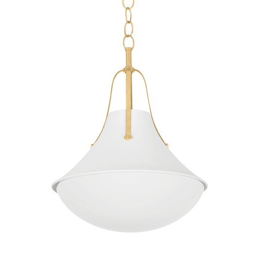 COVENTRY Pendant with Vintage Gold Leaf/ White Plaster Finish