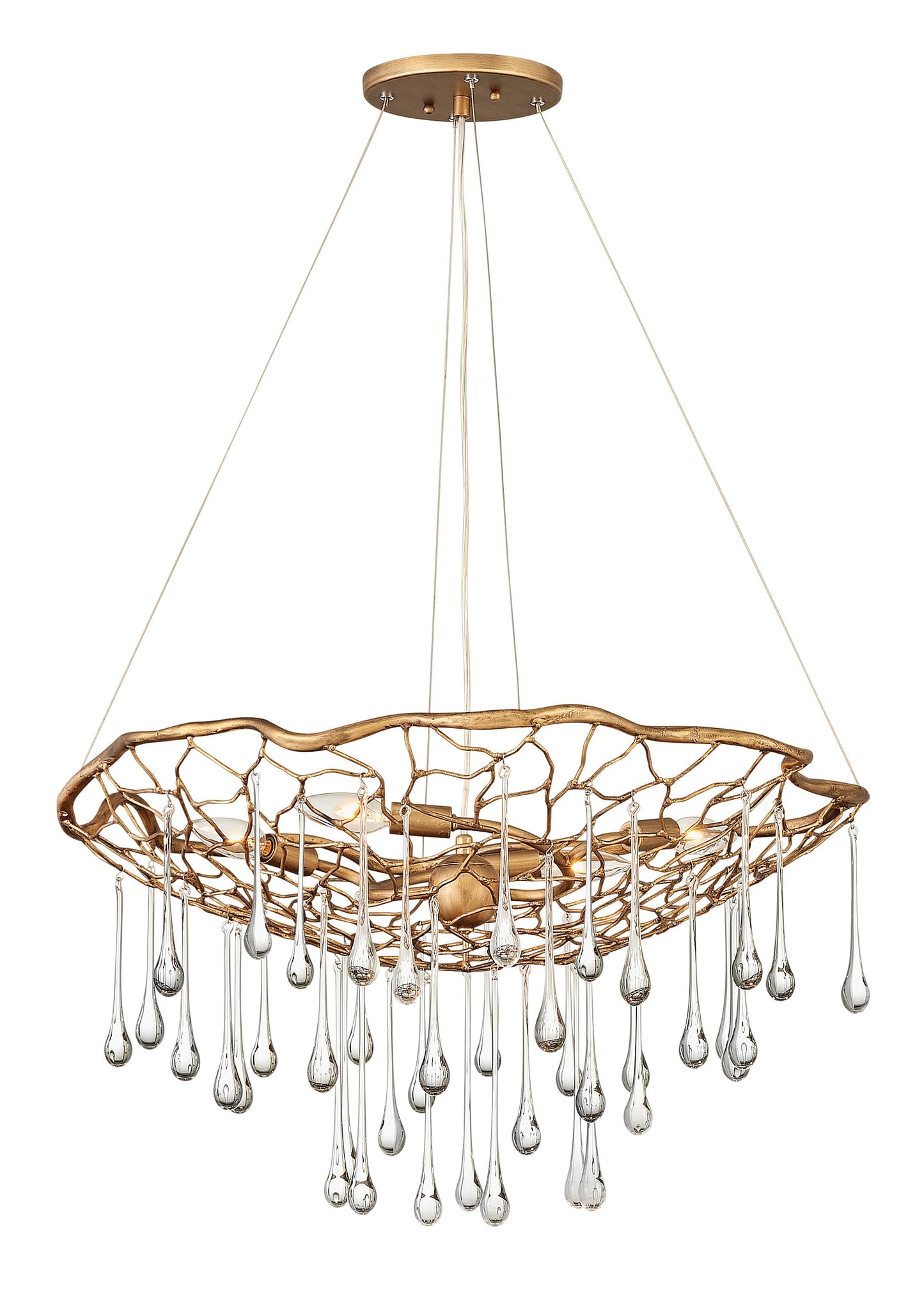 Laguna Medium Single Tier Chandelier In Gold Finish