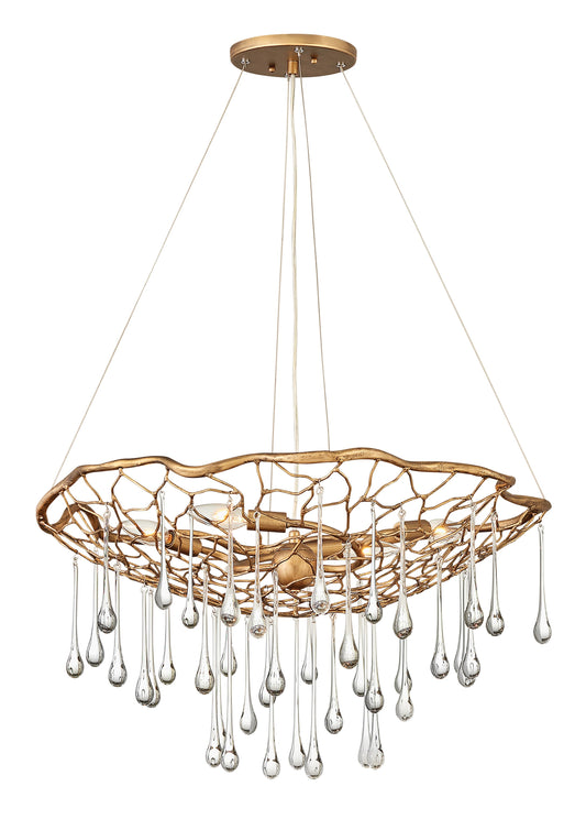 Laguna Medium Single Tier Chandelier In Gold Finish