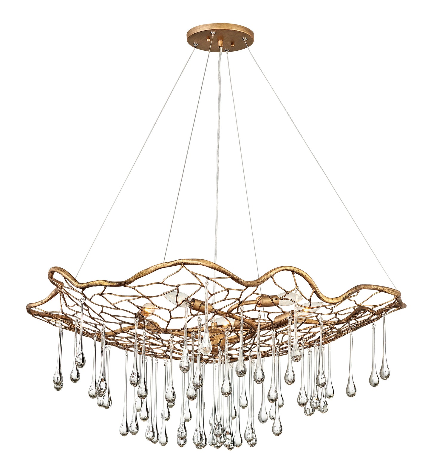 Laguna Large Single Tier Chandelier In Gold Finish