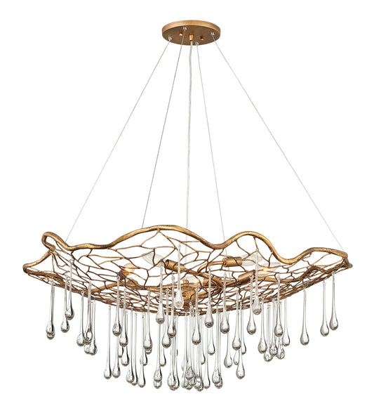 Laguna Large Single Tier Chandelier In Gold Finish