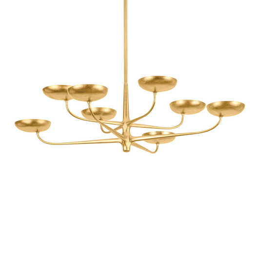 TAORMINA Chandelier with VINTAGE GOLD LEAF Finish