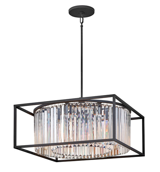 Giada Medium Convertible Drum Chandelier In Black Finish