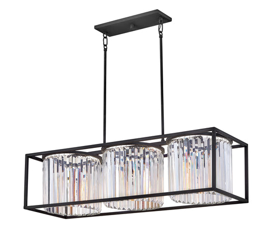 Giada Small Three Light Linear In Black Finish