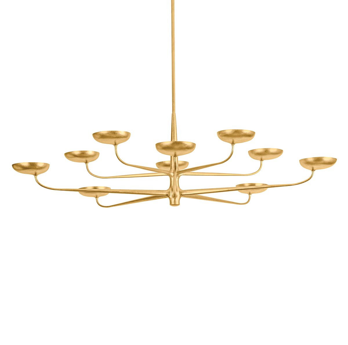 TAORMINA Chandelier with VINTAGE GOLD LEAF Finish