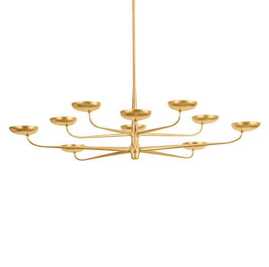 TAORMINA Chandelier with VINTAGE GOLD LEAF Finish