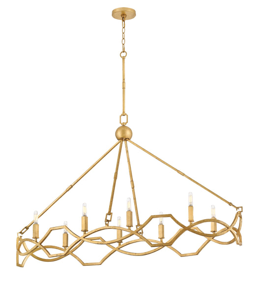 Leona Medium Eight Light Linear In Gold Finish