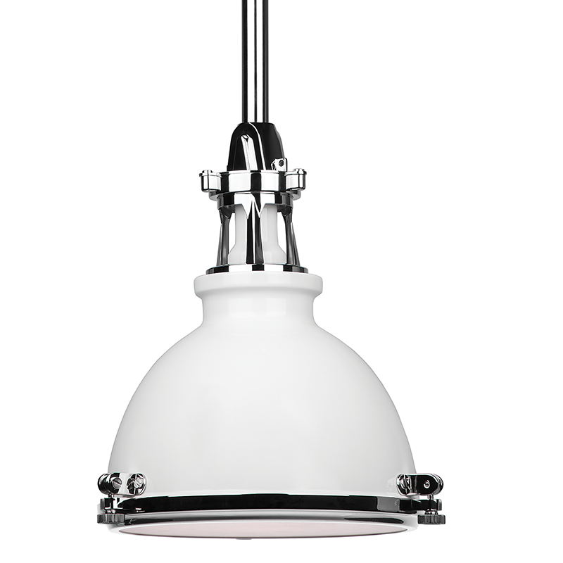 Massena Pendant with White/polished Nickel Combo Finish