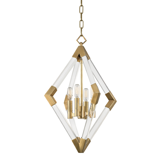 Lyons Pendant with Aged Brass Finish