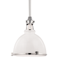 Massena Pendant with White/polished Nickel Combo Finish