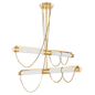 LARIAT Chandelier In Vintage Brass Finish