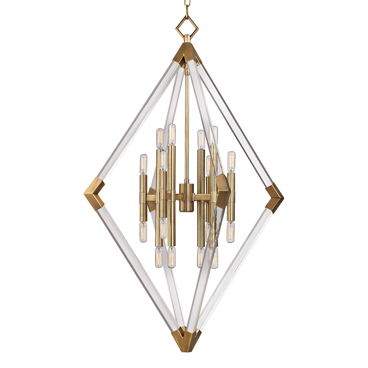 Lyons Chandelier with Aged Brass Finish