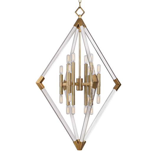 Lyons Chandelier with Aged Brass Finish