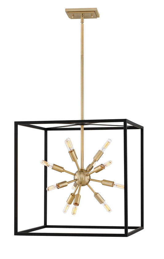 Aros Large Open Frame Pendant In Black Finish