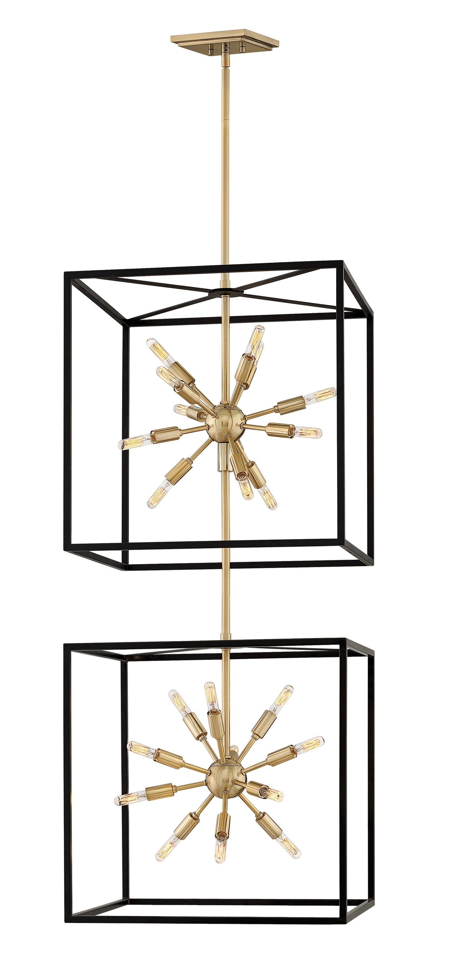 Aros Large Open Frame Pendant In Black Finish