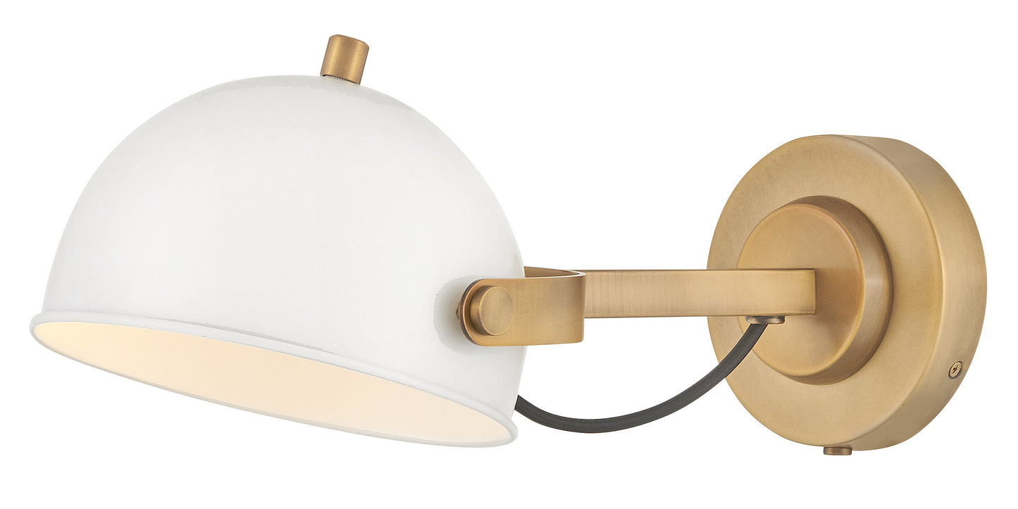 Spence Medium Adjustable Single Light Sconce In White Finish