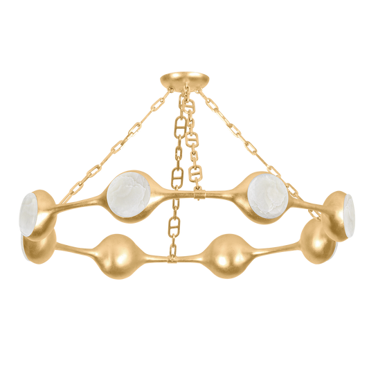 RIVIERE CHANDELIER In Vintage Gold Leaf Finish