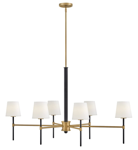 Saunders Medium Six Light Linear In Black Finish