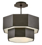 Facet Medium Convertible Flush Mount In Black Finish