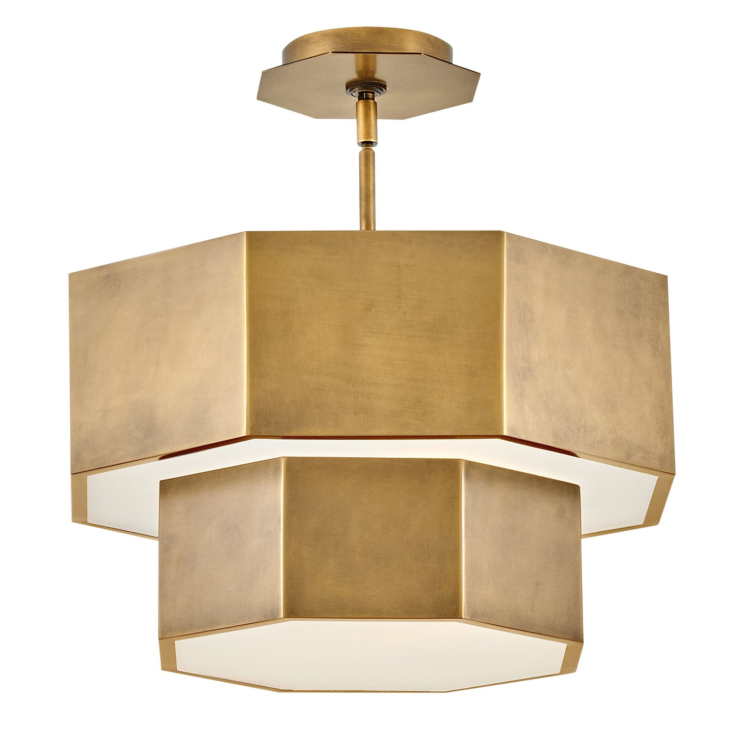 Facet Medium Convertible Flush Mount In Light Brass Finish