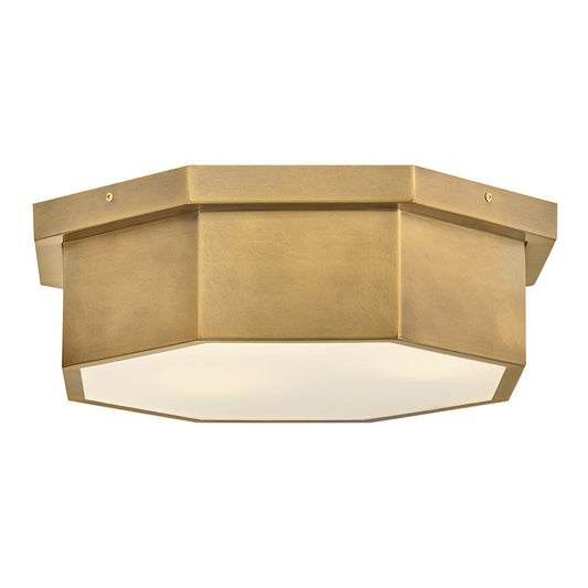 Facet Medium Flush Mount In Light Brass Finish
