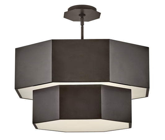 Facet Medium Convertible Chandelier In Black Finish