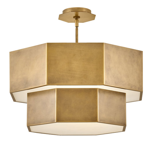 Facet Medium Convertible Chandelier In Light Brass Finish