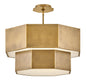 Facet Medium Convertible Chandelier In Light Brass Finish