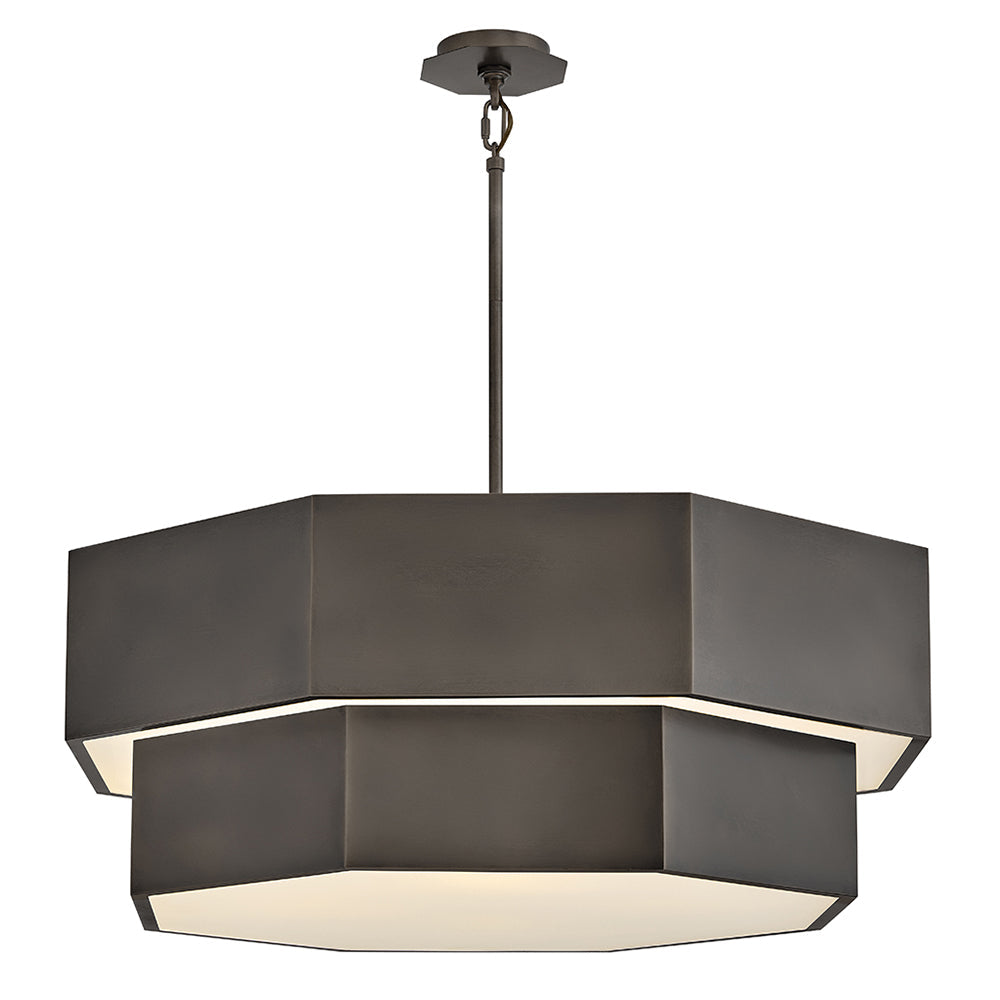 Facet Medium Convertible Chandelier In Black Finish