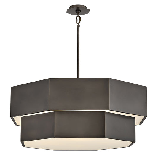 Facet Medium Convertible Chandelier In Black Finish