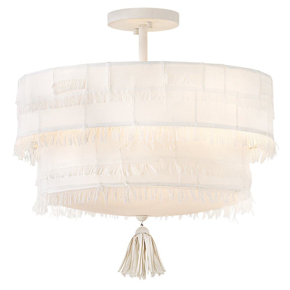 Baya Medium Semi-Flush Mount In White Finish