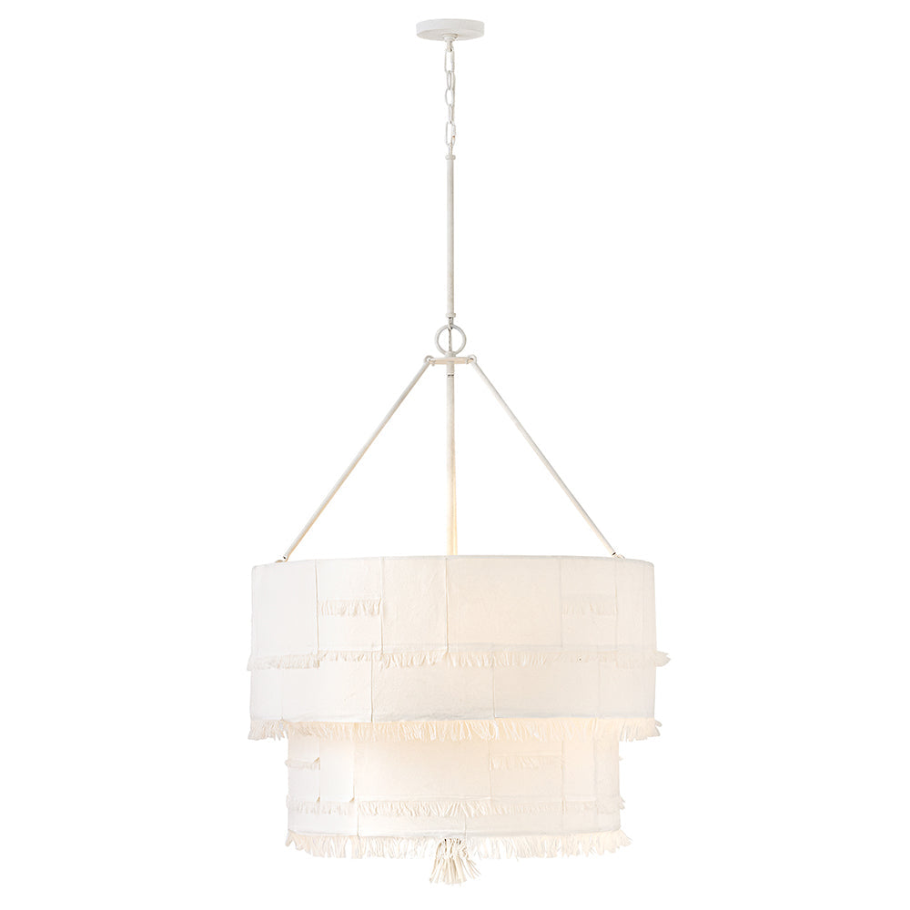 Baya Medium Drum Chandelier In White Finish