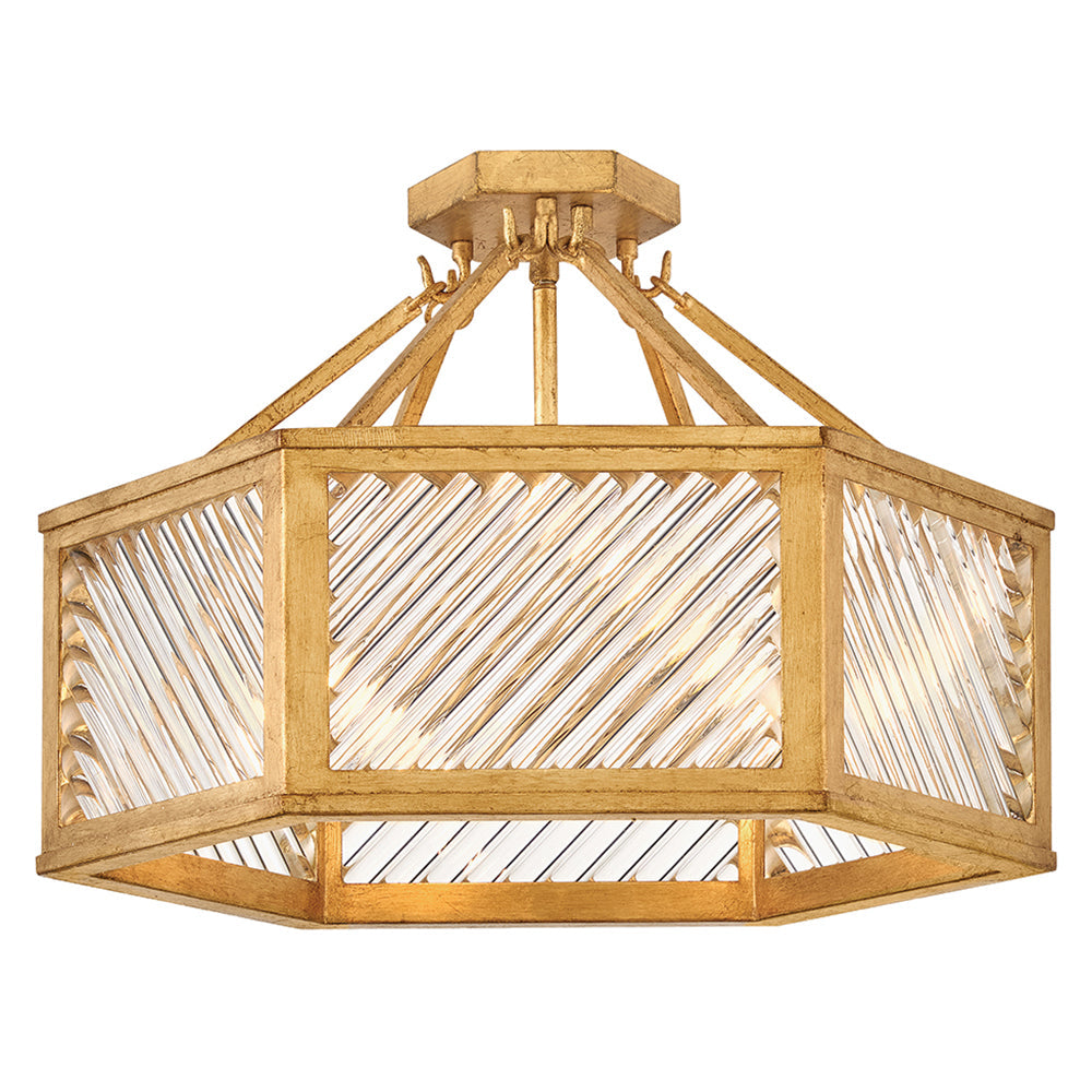 Sura Medium Semi-Flush Mount In Gold Finish