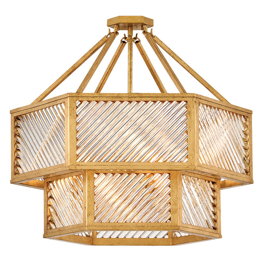 Sura Medium Convertible Chandelier In Gold Finish