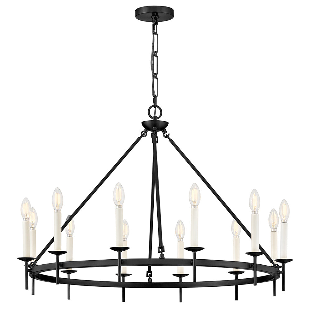 Copley Large Ring Chandelier In Black Finish
